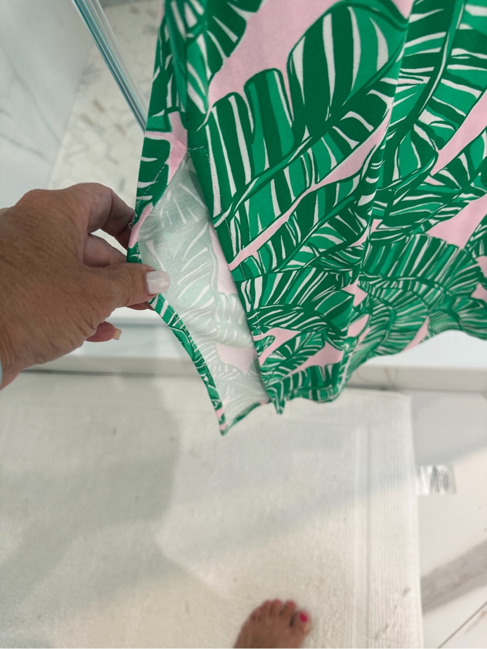 Lilly Pulitzer Green Palm-Print Maxi Dress with Pink Accents - Picture 5 of 5